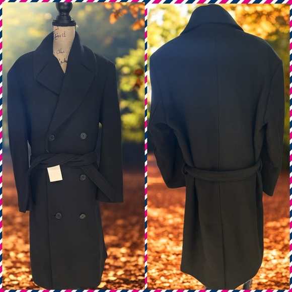 NWT ZARA DOUBLE-BREASTED WOOL COAT WITH BELT sz MEDIUM - Picture 11 of 17